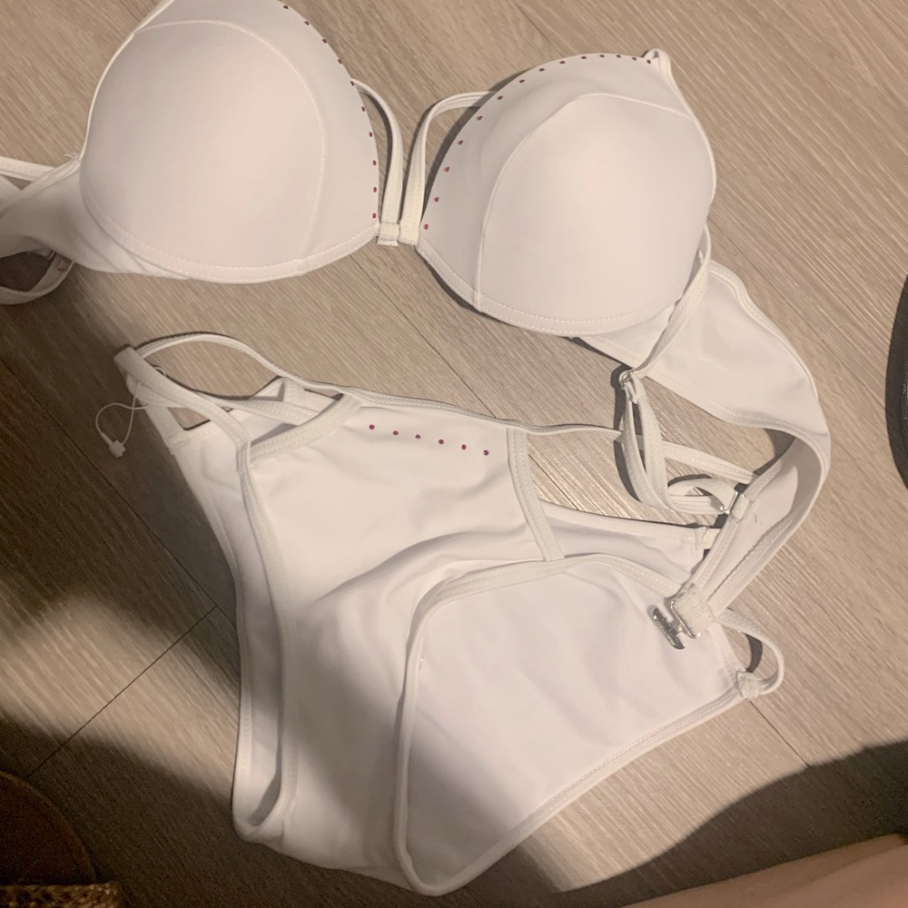 New White bathing suite top and bottom.
